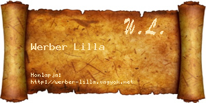 Werber Lilla névjegykártya